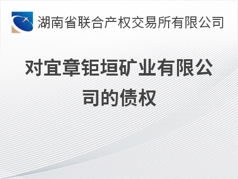 对宜章钜垣矿业有限公司的债权