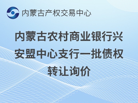 内蒙古农村商业银行兴安盟中心支行一批债权转让询价