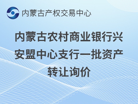内蒙古农村商业银行兴安盟中心支行一批资产转让询价