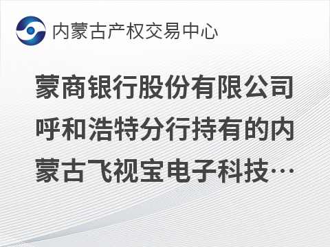 [呼和浩特市]蒙商银行股份有限公司呼和浩特分行持有的内蒙古飞视宝电子科技有限公司债权转让询价项目