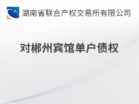对郴州宾馆单户债权(国资监测编号GR2026HN1001601)