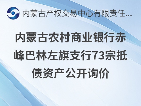 内蒙古农村商业银行股份有限公司赤峰巴林左旗支行73宗抵债资产公开转让市场询价公告