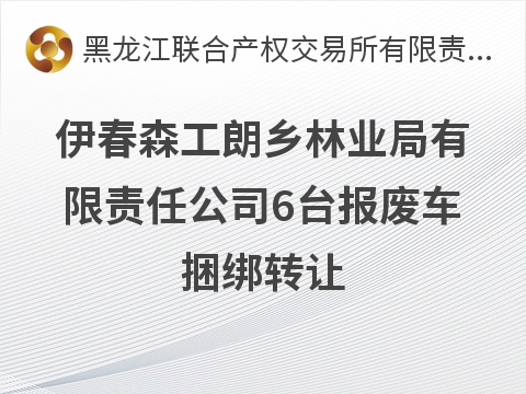 伊春森工朗乡林业局有限责任公司6台报废车捆绑转让交易公告