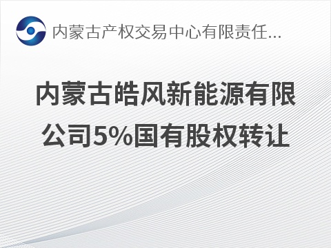 内蒙古皓风新能源有限公司5%国有股权转让(国资监测编号G32026NM1000030)