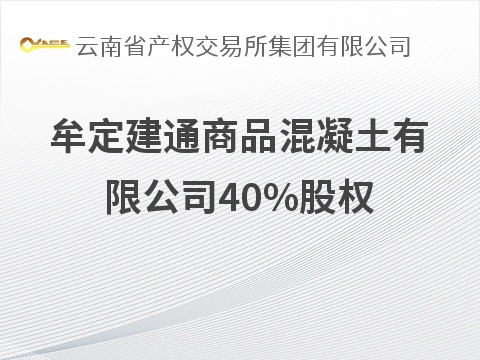 牟定建通商品混凝土有限公司40%股权