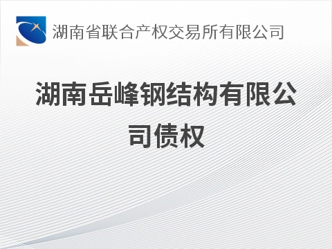 湖南岳峰钢结构有限公司债权(国资监测编号GR2026HN1002162)