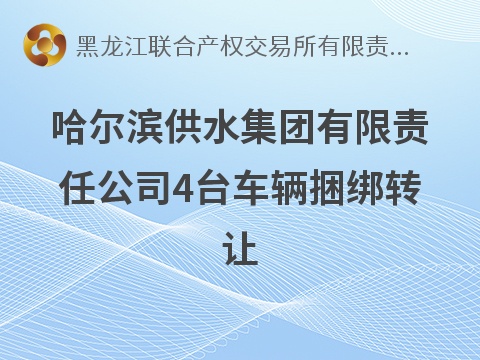 哈尔滨供水集团有限责任公司4台车辆捆绑转让交易公告(国资监测编号GR2026HL2004749)