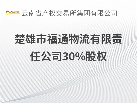 楚雄市福通物流有限责任公司30%股权(国资监测编号G32026YN1000027)