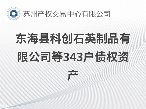 东海县科创石英制品有限公司等343户债权资产转让公告(国资监测编号GR2026JS6003083)