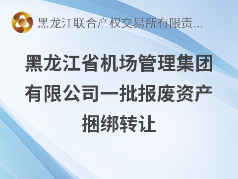 [哈尔滨市]黑龙江省机场管理集团有限公司一批报废资产捆绑转让交易公告