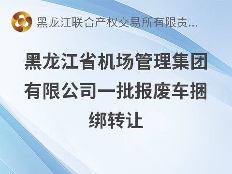 [哈尔滨市]黑龙江省机场管理集团有限公司一批报废车捆绑转让交易公告