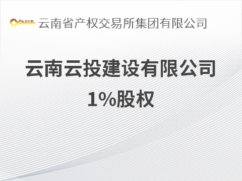 云南云投建设有限公司1%股权(国资监测编号G32026YN1000030)