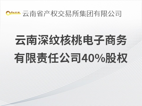云南深纹核桃电子商务有限责任公司40%股权(国资监测编号G32026YN1000031)
