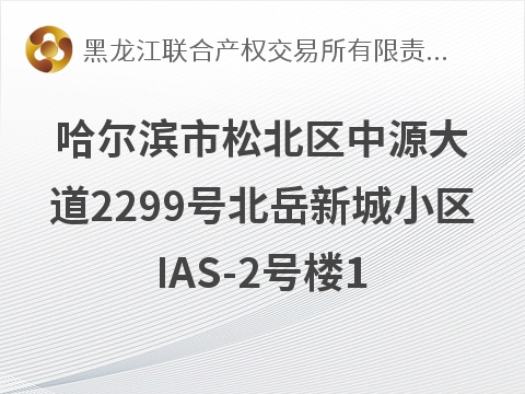 哈尔滨市松北区中源大道2299号北岳新城小区IAS-2号楼101号商服二层房产出租交易公告(国资监测编号GR2026HL2004852)