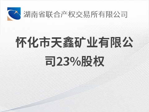 怀化市天鑫矿业有限公司23%股权(国资监测编号G32026HN1000030)