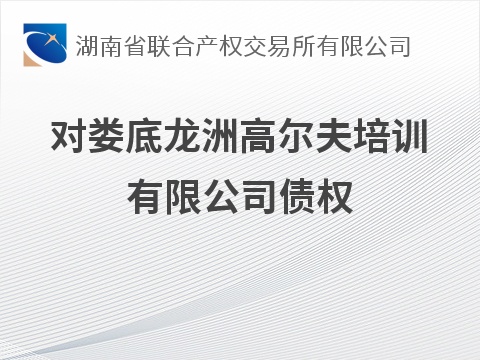 对娄底龙洲高尔夫培训有限公司债权(国资监测编号GR2026HN1002841)