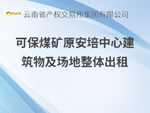 可保煤矿原安培中心建筑物及场地整体出租(国资监测编号GR2026YN1000557)