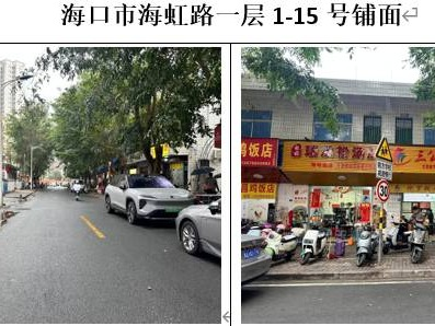 海口市海虹路一层1-15号铺面等8宗资产分别招租