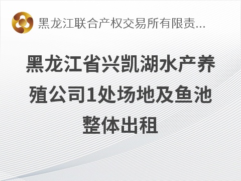 黑龙江省兴凯湖水产养殖公司1处场地及鱼池整体出租交易公告(国资监测编号GR2026HL2005068)
