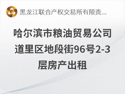 [哈尔滨市]哈尔滨市粮油贸易公司道里区地段街96号2-3层房产出租交易公告