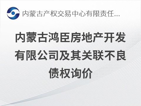 内蒙古鸿臣房地产开发有限公司及其关联不良债权询价
