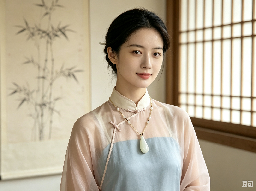 【金玉满堂】洒金皮和田玉润白玉兰花挂件