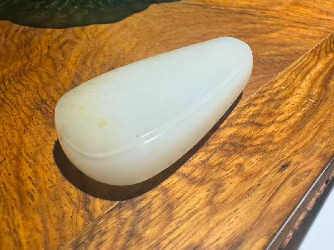 洒金皮和田羊脂白玉平安无事吉祥玉牌
