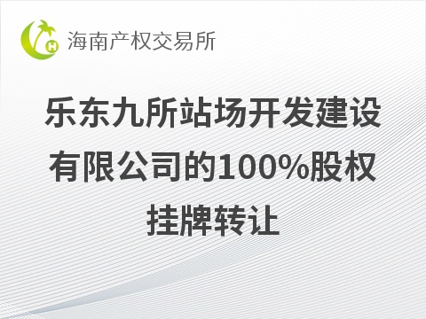 乐东九所站场开发建设有限公司的100%股权挂牌转让(国资监测编号G32026HI1000012)