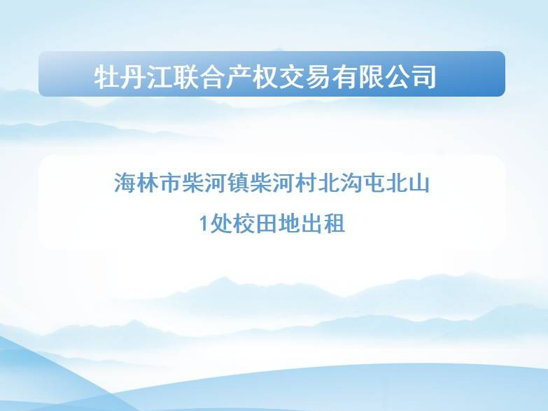 [牡丹江市]海林市柴河镇柴河村北沟屯北山1处校田地出租交易公告