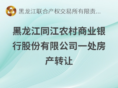 黑龙江省佳木斯市同江市东区幸福路（原同三路）新春家宛综合楼转让交易公告(国资监测编号GR2026HL2005876)
