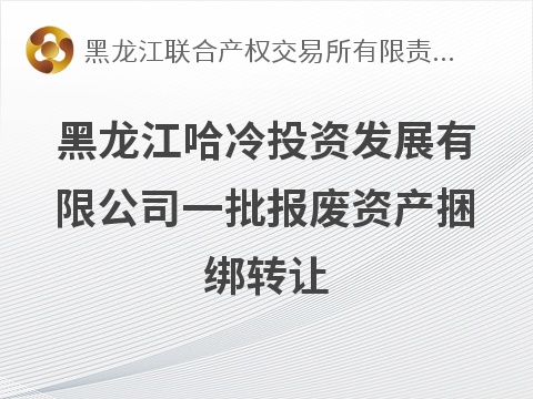 黑龙江哈冷投资发展有限公司一批报废资产捆绑转让交易公告(国资监测编号GR2026HL2005873)