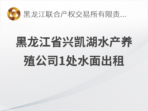 [鸡西市]黑龙江省兴凯湖水产养殖有限公司1处水面出租交易公告