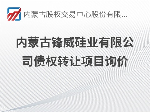 内蒙古锋威硅业有限公司债权转让项目询价