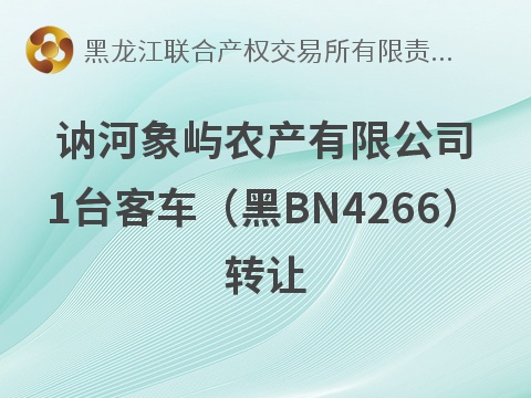 讷河象屿农产有限公司1台客车（黑BN4266）转让交易公告(国资监测编号GR2026HL2005894)