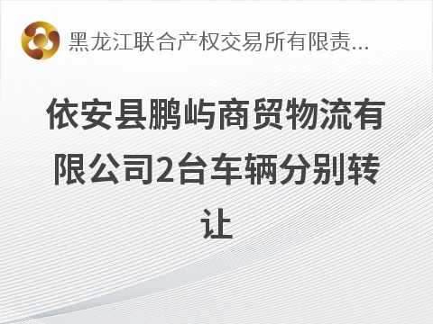 依安县鹏屿商贸物流有限公司2台车辆（黑BY9879、黑BY9819）分别转让交易公告