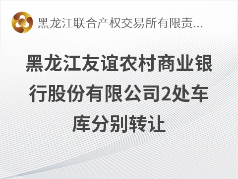 黑龙江友谊农村商业银行股份有限公司2处车库分别转让交易公告