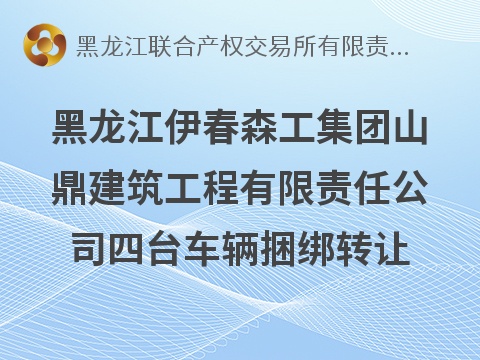 黑龙江伊春森工集团山鼎建筑工程有限责任公司四台车辆捆绑转让交易公告(国资监测编号GR2026HL2005988)