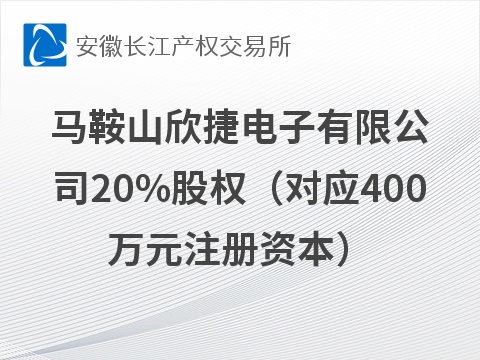 马鞍山欣捷电子有限公司20%股权（对应400万元注册资本）转让公告(国资监测编号G32026AH2000037)