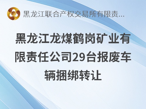 黑龙江龙煤鹤岗矿业有限责任公司29台报废车辆捆绑转让交易公告(国资监测编号GR2026HL2006710)