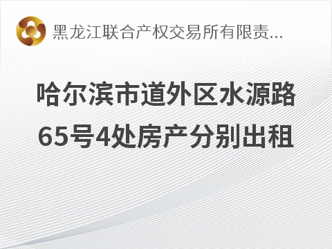 哈尔滨市道外区水源路65号4处房产分别出租交易公告
