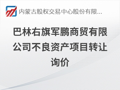 巴林右旗军鹏商贸有限公司不良资产项目转让询价