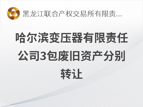 哈尔滨变压器有限责任公司3包废旧资产分别转让交易公告