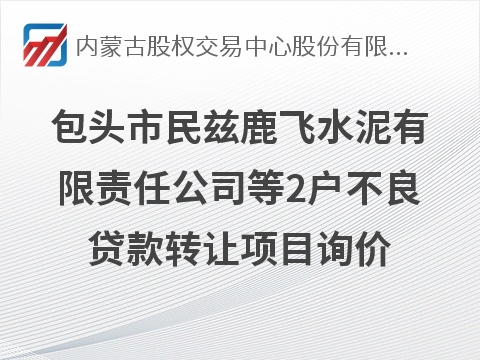 包头市民兹鹿飞水泥有限责任公司等2户不良贷款转让项目询价