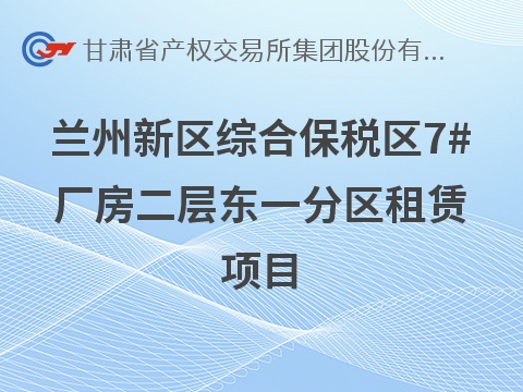 兰州新区综合保税区7#厂房二层东一分区租赁公告(国资监测编号GR2026GS1001611)