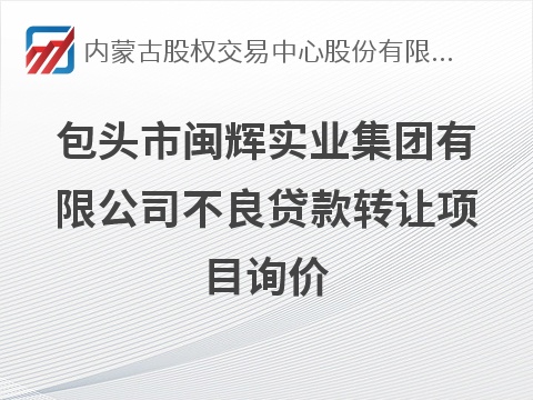 包头市闽辉实业集团有限公司不良贷款转让项目询价