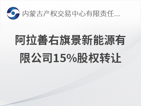 阿拉善右旗景新能源有限公司15%股权转让(国资监测编号G32026NM1000056)