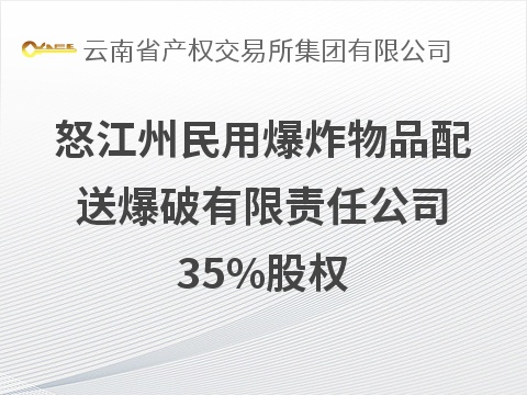 怒江州民用爆炸物品配送爆破有限责任公司35%股权(国资监测编号G32026YN1000040)