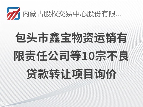 包头市鑫宝物资运销有限责任公司等10宗不良贷款转让项目询价