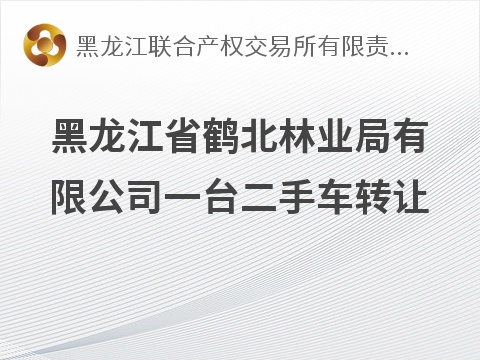 黑龙江省鹤北林业局有限公司一台二手车转让(国资监测编号GR2026HL2006709)