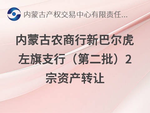 内蒙古农村商业银行股份有限公司新巴尔虎左旗支行（第二批）2宗资产转让